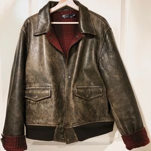 Ralph Lauren Leather Bomber Jacket
